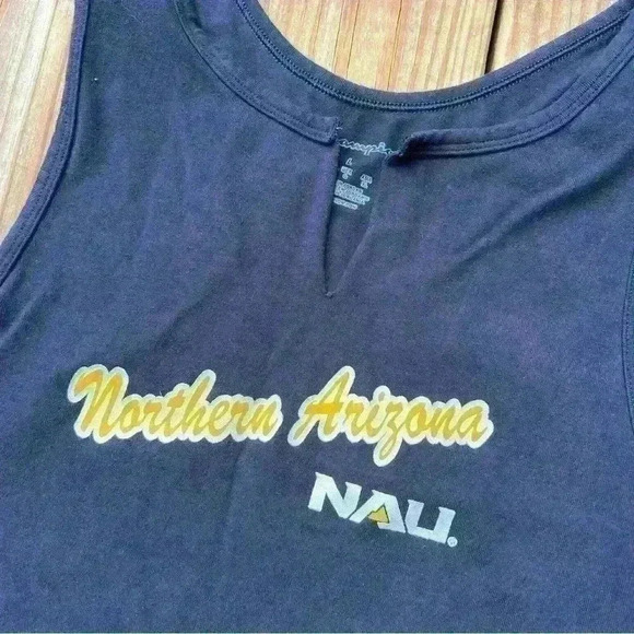 Northern Arizona University NAU Women's Split Neck Tank Crop Top Women’s Large - Picture 2 of 6